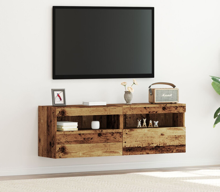 TV Veggskap Gammelt tre Tre Middels Underholdningssenter