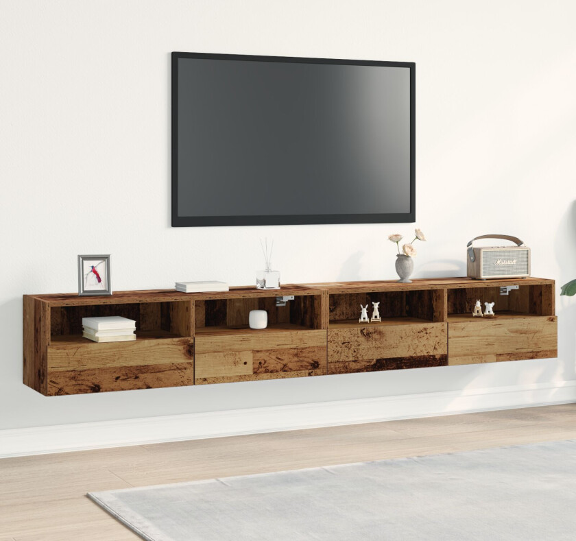 TV Veggskap Gammelt treverk Konstruert tre Medium TV-stativ