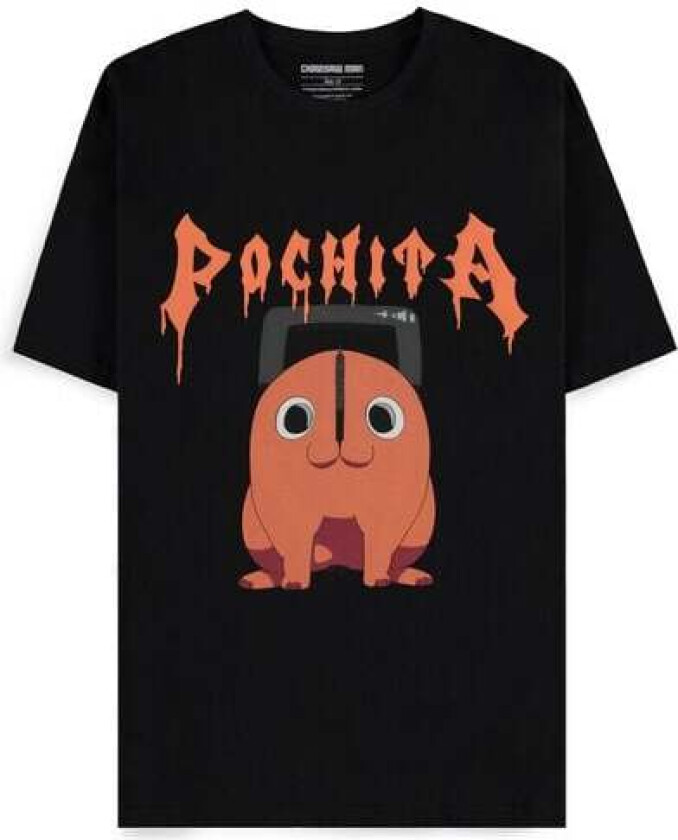 Anime T-skjorte - Pochita - The Chainsaw Devil - S til XXL - Herrer - svart