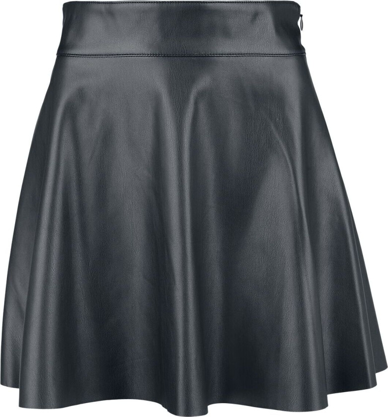 Kort skjørt - NMandy PU HW Flared skirt WVN NOOS - XS til XL - Damer - svart
