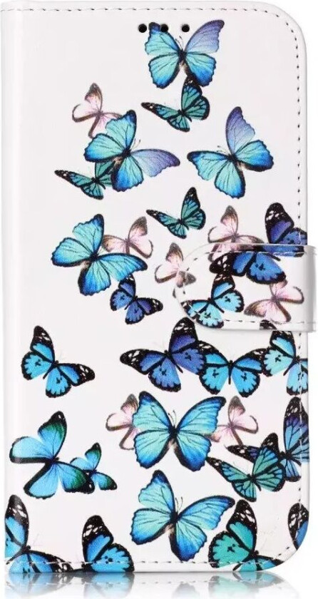 iPhone 11 Deksel i Kunstskinn med Lommebok og Trykk - Sommerfugler