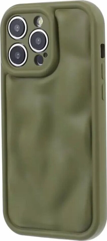 iPhone 15 Pro fleksibelt Plast Deksel med. Bølgedesign - Matt Grønn