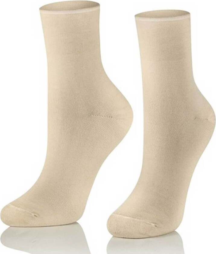 3-pk finslige bomullsokker med rullekant • sokker som ikke strammer