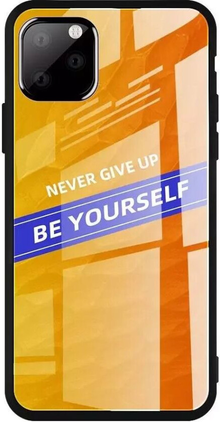 iPhone 11 Pro Max Deksel m. Glassbakside - Be Yourself - Oransje