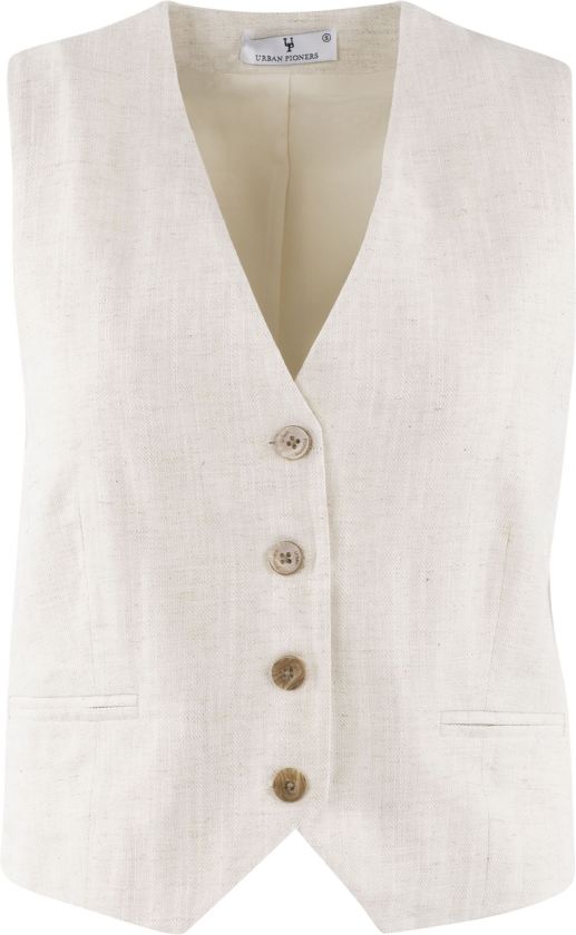 Bilde av Selena Waistcoat Light Sand L Linen waistcoat