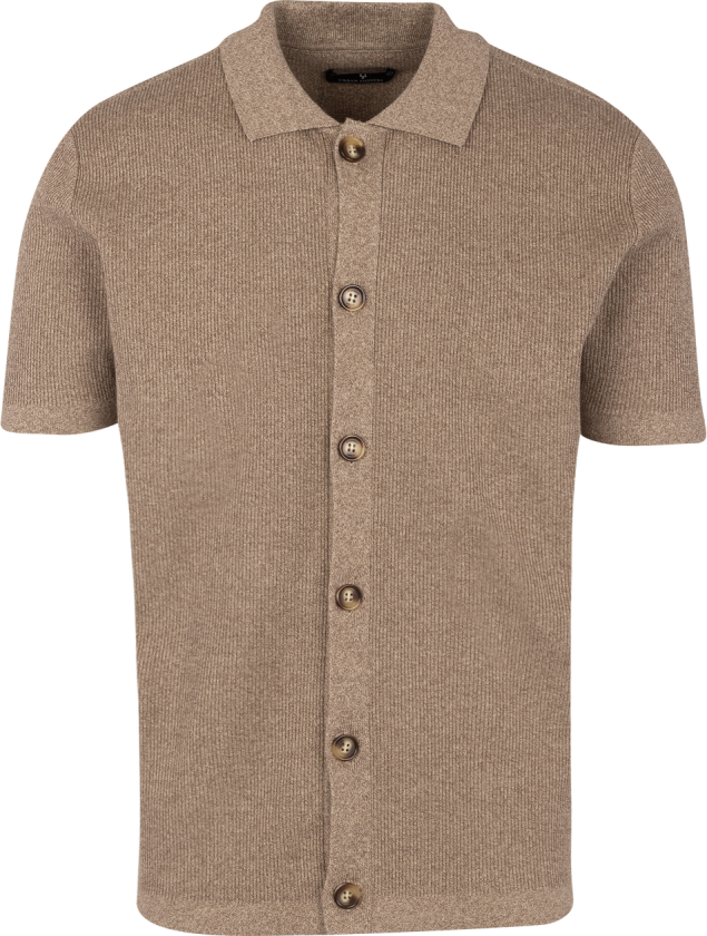 Star Shirt Brown twill XXL Structure knit SS shirt