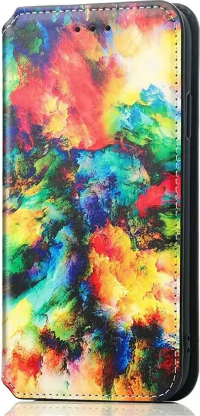 iPhone 14 Plus PU Skinn Mønster Flip Deksel med Kortholder - Kunst