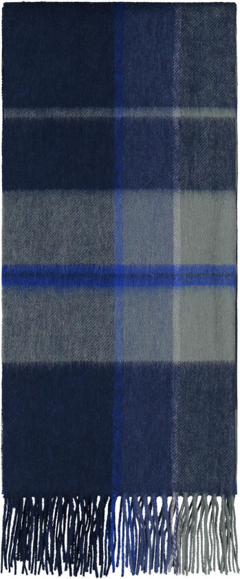Bea Scarf - Navy Check One Size Wool scarf