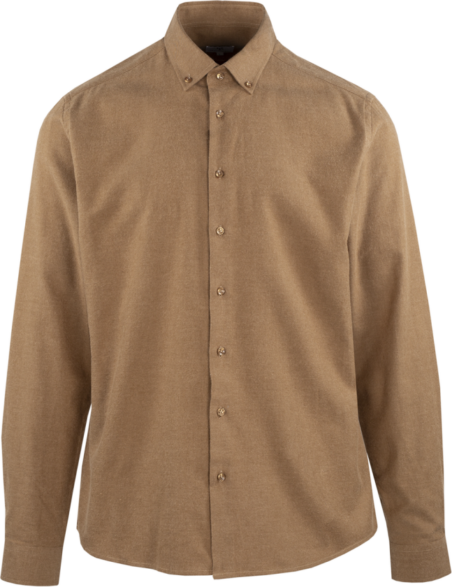 Albin Shirt Bone Brown XL Brushed twill shirt