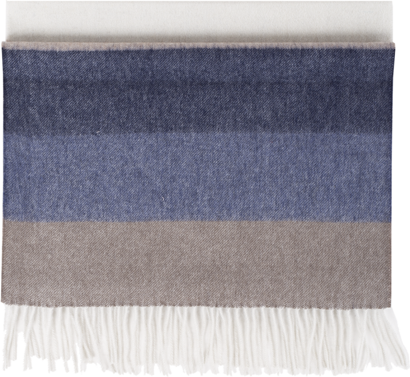 Bea Scarf Blue block stripe One Size Wool scarf