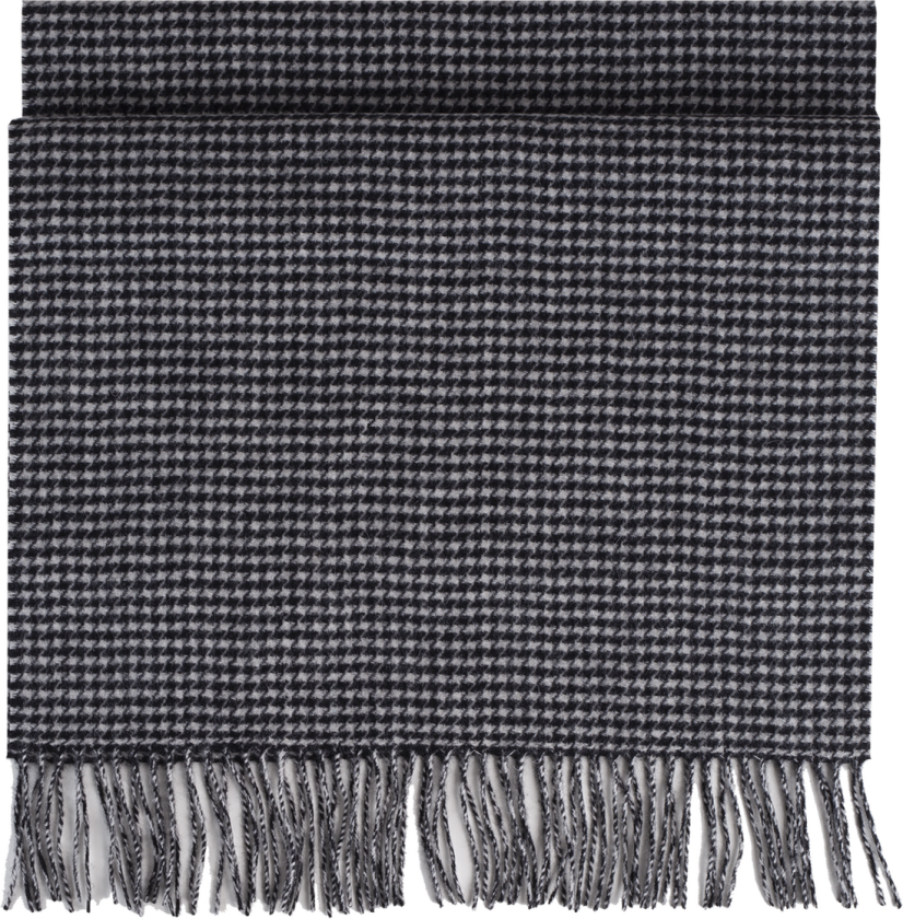 Bea Scarf Black houndstooth One Size Wool scarf