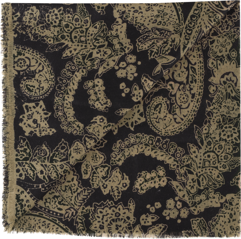 Charles Scarf Black paisley One Size Mercerized merino scarf
