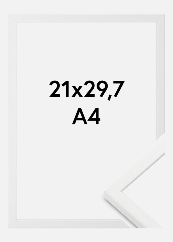Ramme Kaspar Akrylglass Hvit 21x29,7 Cm (A4)