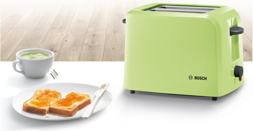 Compactclass Tat3a016 - Brødrister - 2 Skive - 2 Holdere - Sort/Grå/Grøn