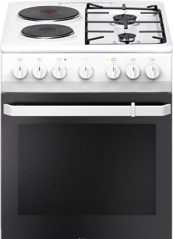 Fcmw59119, Frittstående Komfyr, Svart, Hvit, Rotasjon, Front, Kombi, 4 Zone(S)