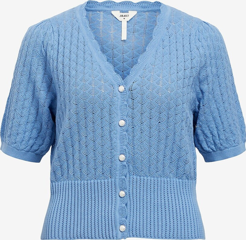 Topp objNoemi Knit 2/4 RE Cardigan 138 - Blå