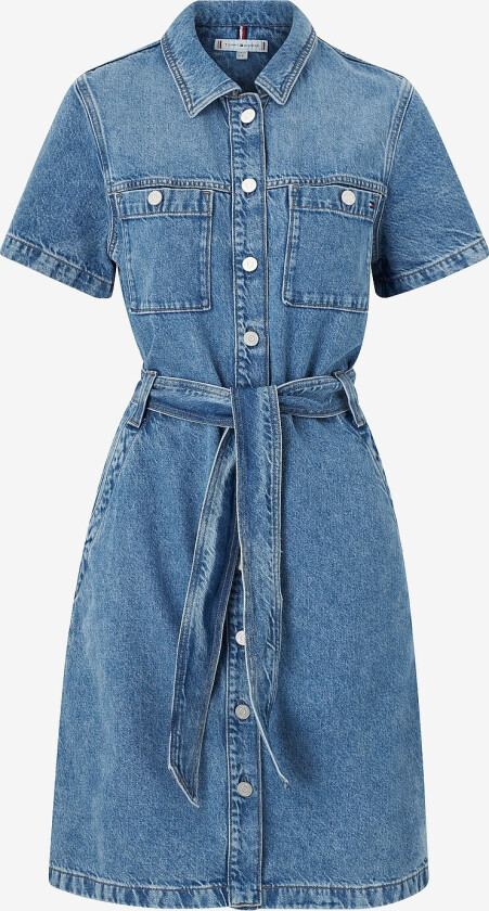 Denimkjole Dnm SS Knee Belted Dress Ali - Blå