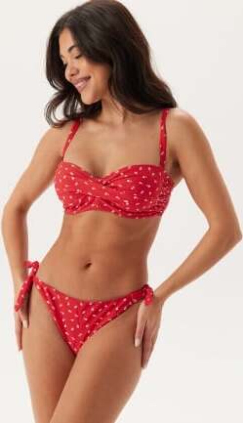 Twisted Bikini Top Red/Floral 80C