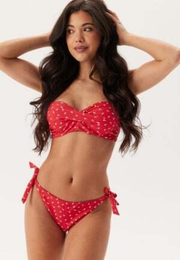 Tie Bikini Bottom Red/Floral L