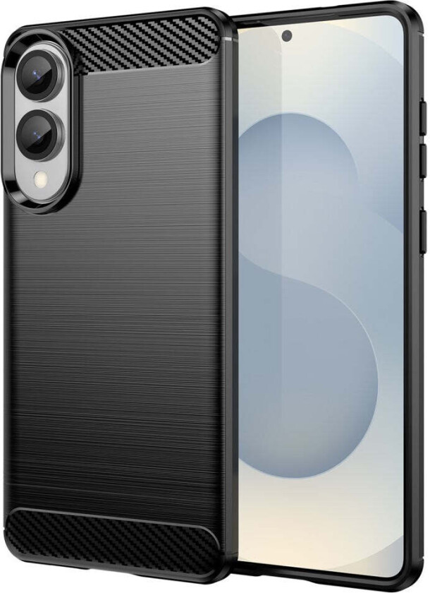 Samsung Galaxy S25 Edge Brushed Carbon Fiber Fleksibelt Plast Deksel - Svart