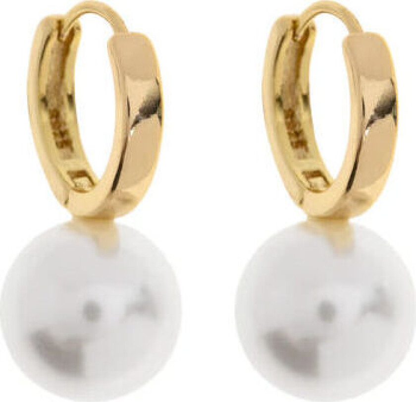 Essie - Pearl Hoop Earrings - Gold One Size