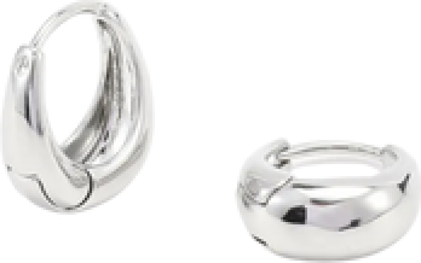 Hedvig - Classic Wide Hoop Earrings Stainless Steel - Silver One Size