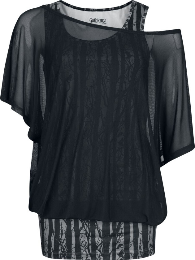 Goth T-skjorte - Topp og Vest - S til XXL - Damer - svart