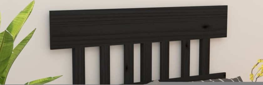 Bilde av Sengegavl svart 123,5x3x81 cm heltre furu