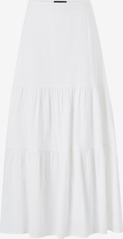 Maxi skjørt i seersucker - Hvit