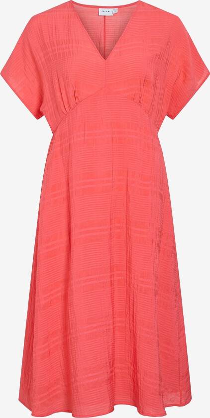 Kjole viJilala V-neck S/S Midi Dress - Rosa