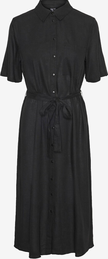 Skjortekjole pcPia 2/4 Midi Shirt Dress - Svart