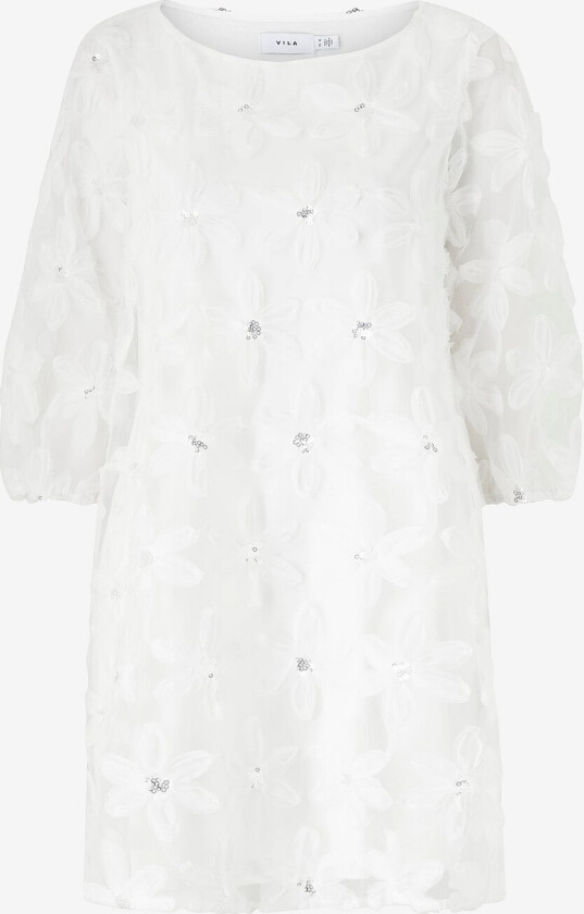 Kjole viFlora 3/4 Boatneck Short Dress - Hvit