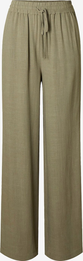 Bukser slfViva-Gulia HW Long Linen Pant - Grå
