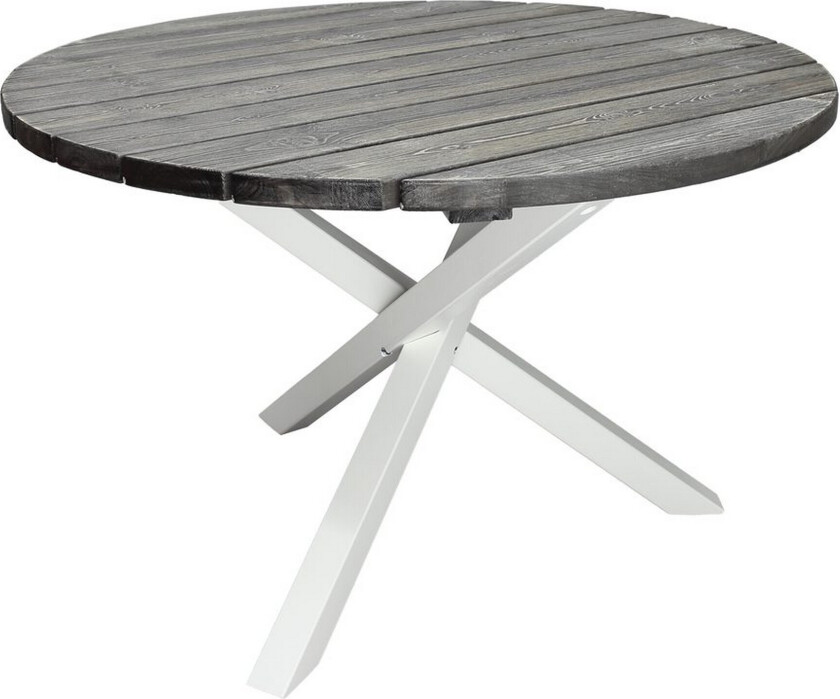 Utendørs Bord Scottsdale Round - Shabby Chic grå med hvite ben