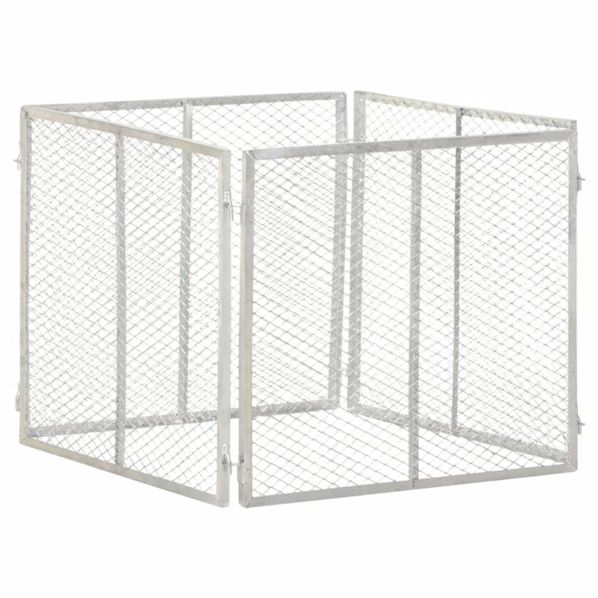 Kompostkasse til hage 85x85x70 cm galvanisert jern