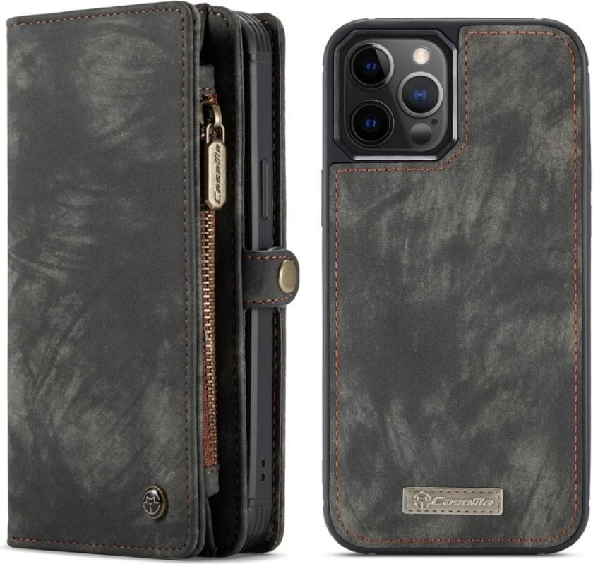 CASEME iPhone 12 Pro Max Retro Lommebok-deksel - Svart