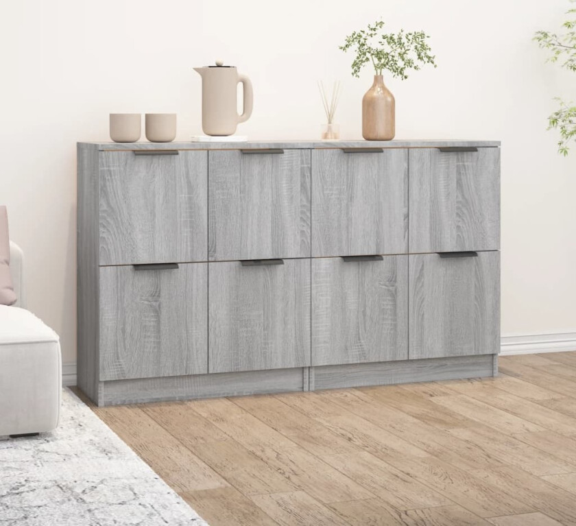 Skjenker 2 stk grå sonoma 60x30x70 cm konstruert tre