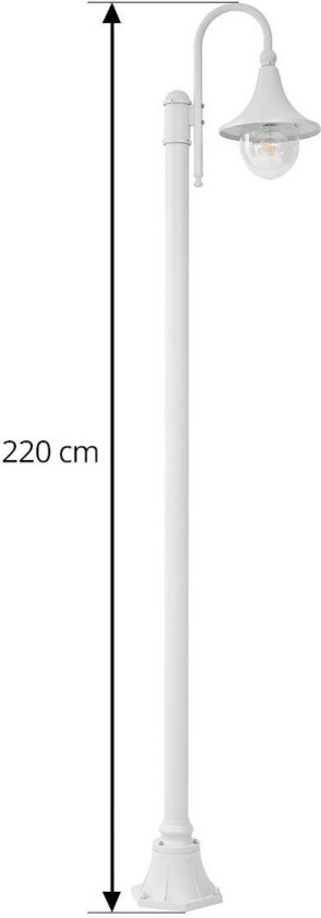 Lindby utelampe Daphne, 220 cm, hvit, metall, E27