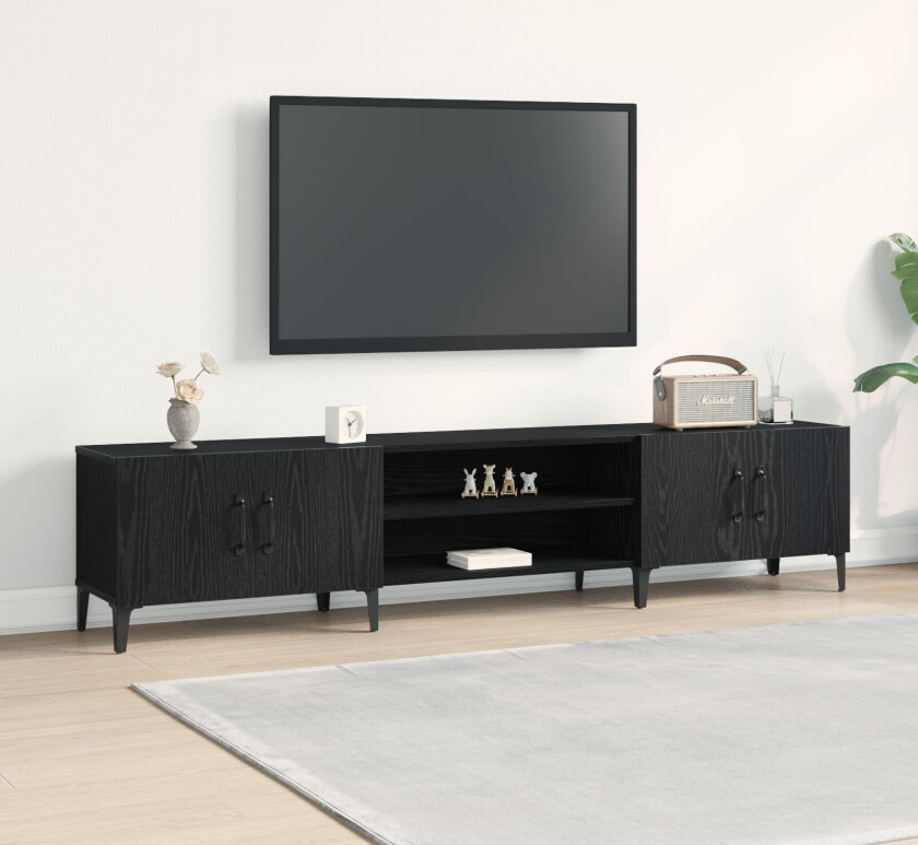 TV skap Svart eik Konstruert tre 180 x 31.5 x 40 cm Oppbevaring