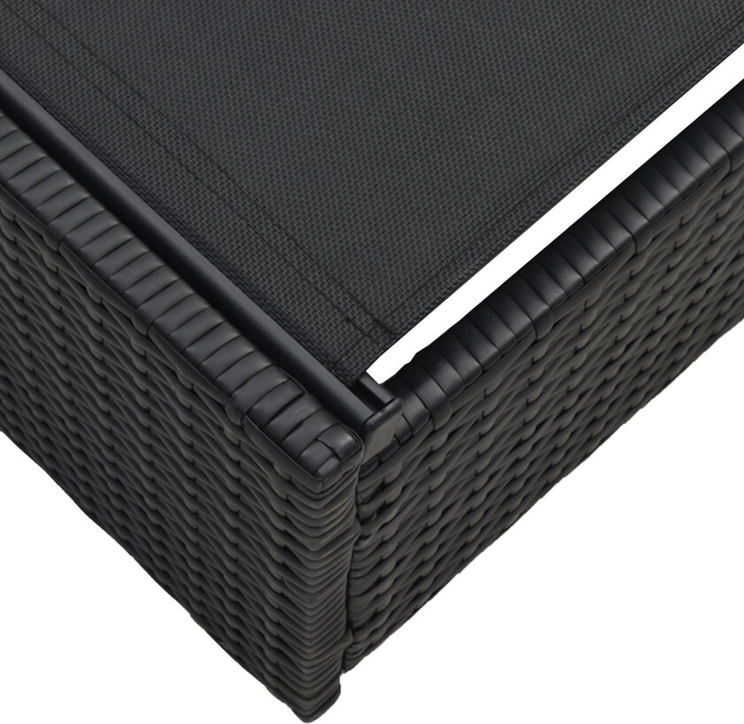 solstol Svart Rotting, Stål 69 x 200 x 27 cm Justerbare armlener