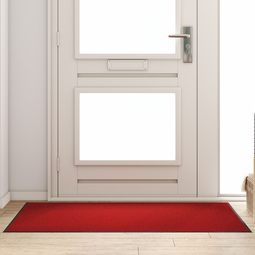 dørmatte Rød, svart Polypropylen 150 x 90 x 0.9 cm Rektangulær
