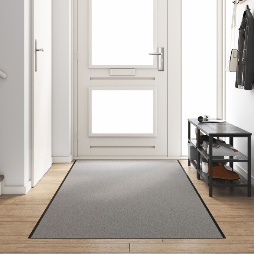 Dørmatte Grå, Svart Polypropylen 350 x 120 x 0.9 cm Dørmatte
