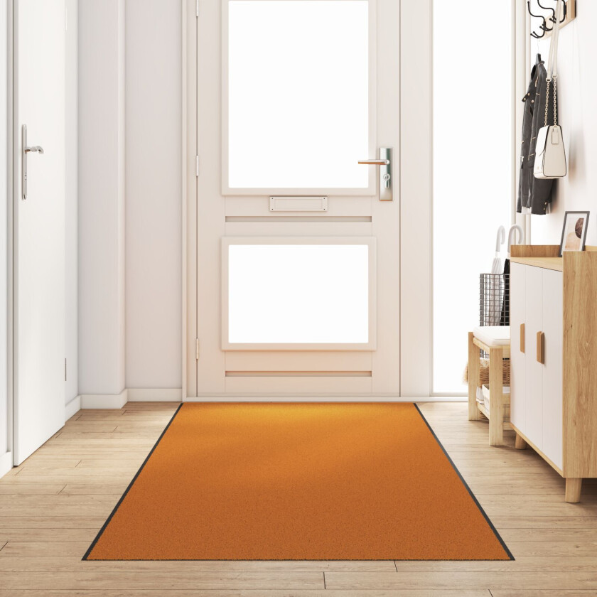Dørmatte Oransje, Svart Polyamid 350 x 120 x 0.9 cm Dørmatte