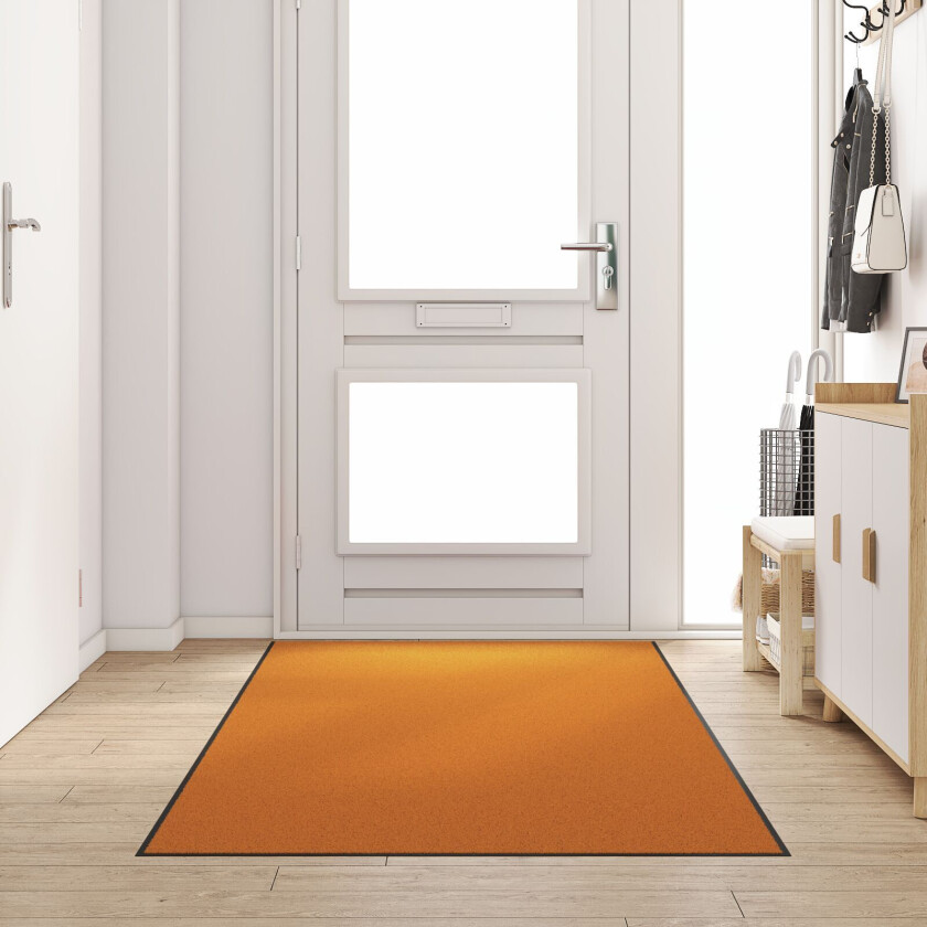 Dørmatte Oransje, Svart Polyamid 300 x 120 x 0.9 cm Dørmatte