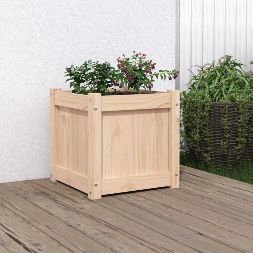 Blomsterkasse 40x40x40 cm heltre furu