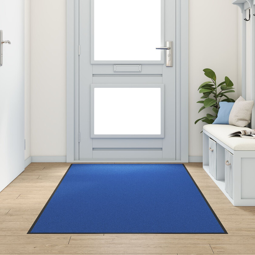 Dørmatte Blå, Svart Polyamid 300 x 120 x 0.9 cm Dørmatte