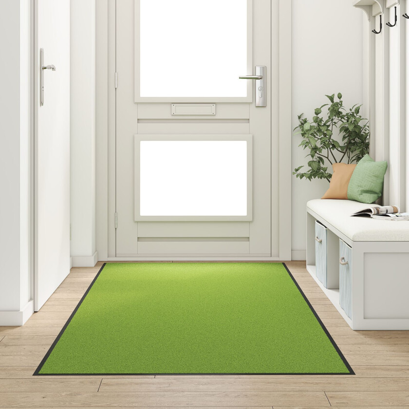 Bilde av Dørmatte Grønn, Svart Polyamid 300 x 120 x 0.9 cm Dørmatter