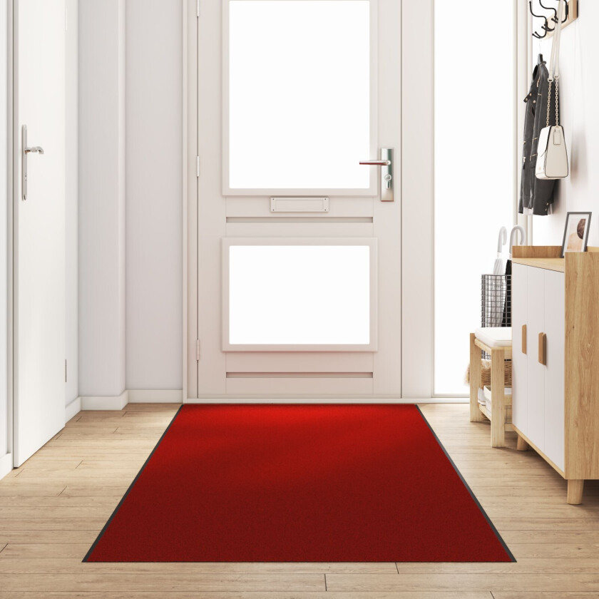 Bilde av Dørmatte Rød, Svart Polyamid 400 x 120 x 0.9 cm Dørmatte