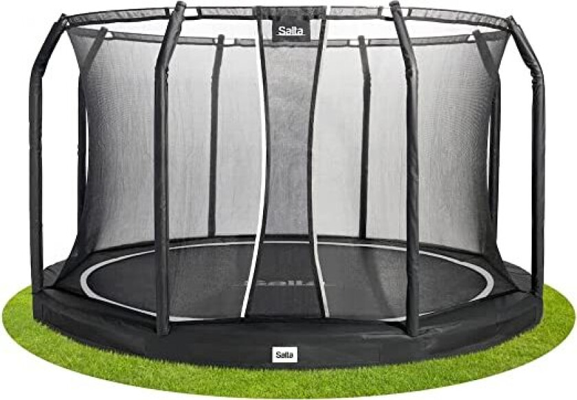 Trampoline Premium Ground, Fitness Device (Black, Round, 396 Cm, Incl. Safety Net)