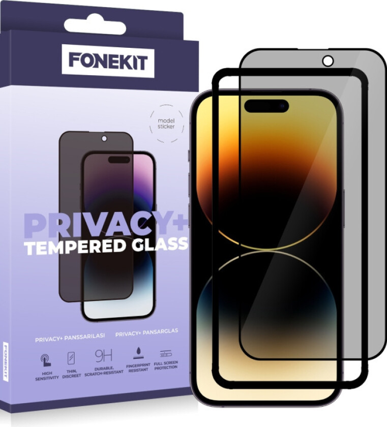 Privacy+ heldeksel, iPhone 14 Pro, svart